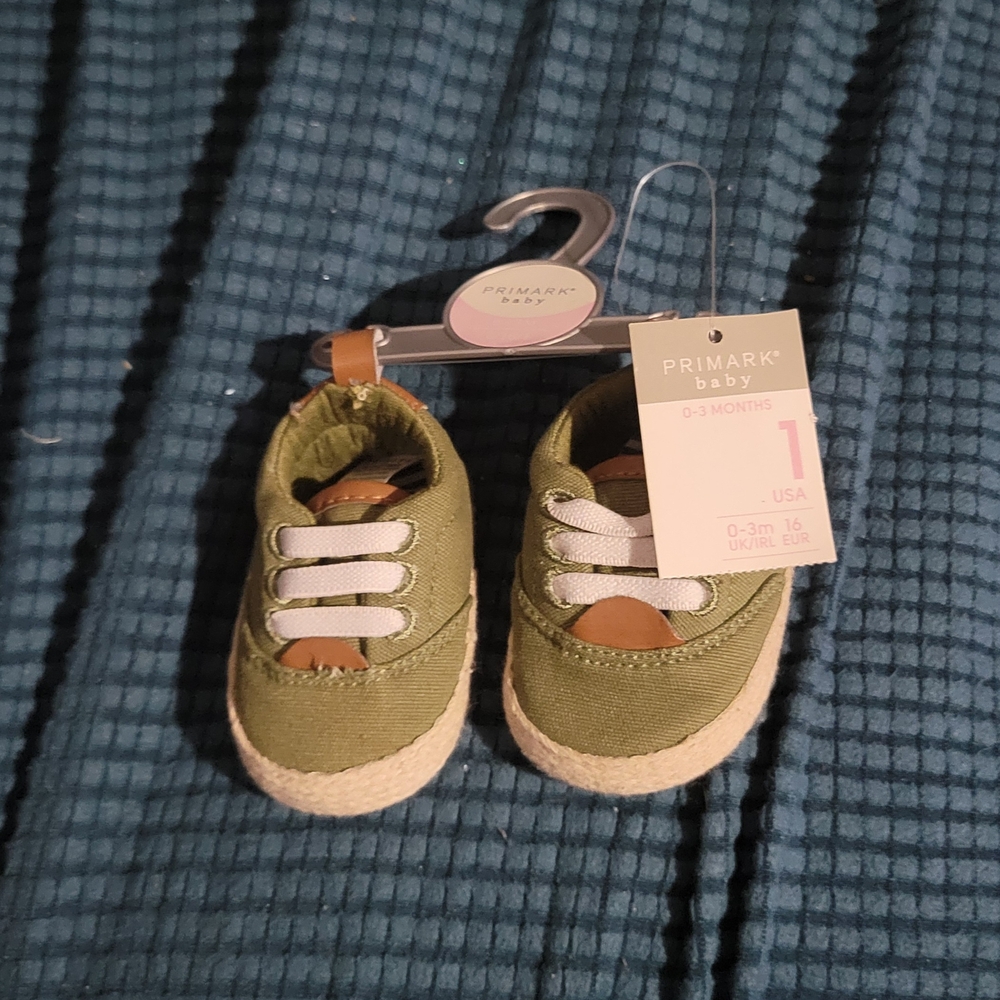 Primark Green and Brown Baby Walker Shoes